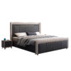 London Upholstered Luxury Leather King Size Bedframe - Image 11
