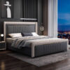 London Upholstered Luxury Leather King Size Bedframe - Image 3