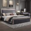 London Upholstered Luxury Leather King Size Bedframe - Image 7