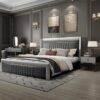 London Upholstered Luxury Leather King Size Bedframe - Image 6