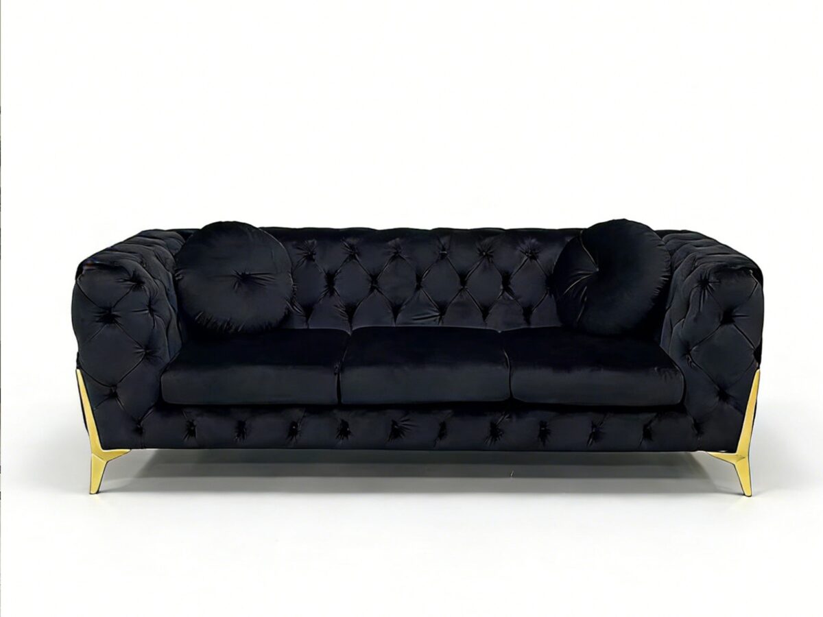 MOROCCO Living Suite Upholstered Velvet Sofa Set - Image 5