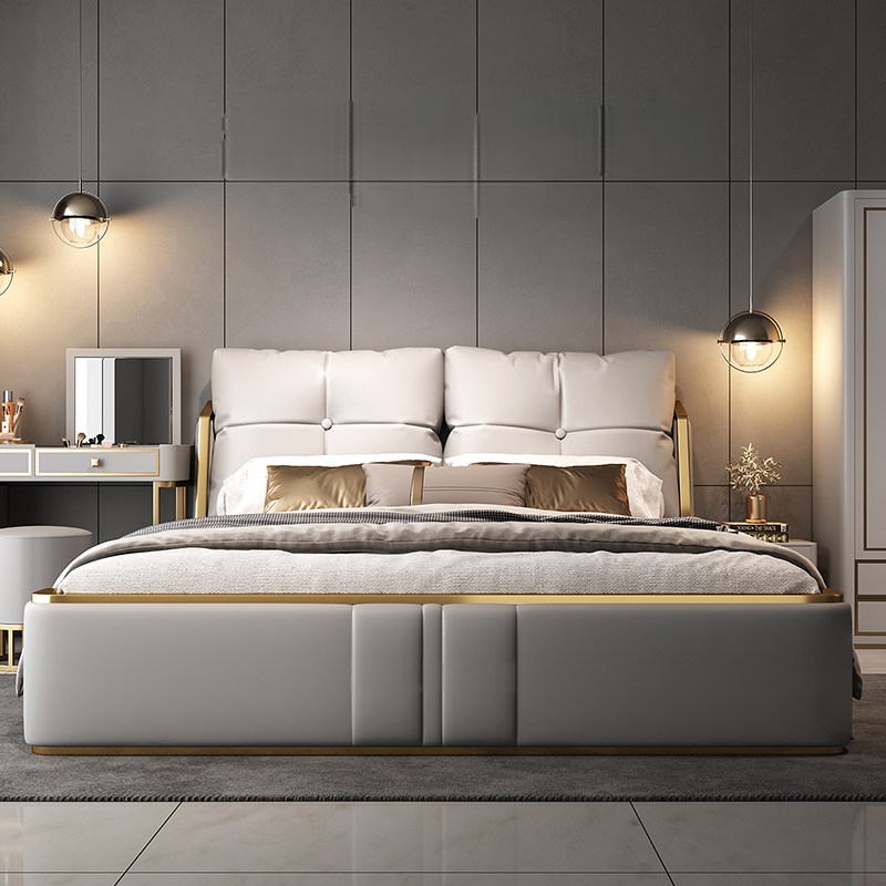 moscow 2 Moscow Upholstered Leather King Size Bedframe - Image 1