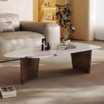 Moscow Wood Marble Top Coffee Table