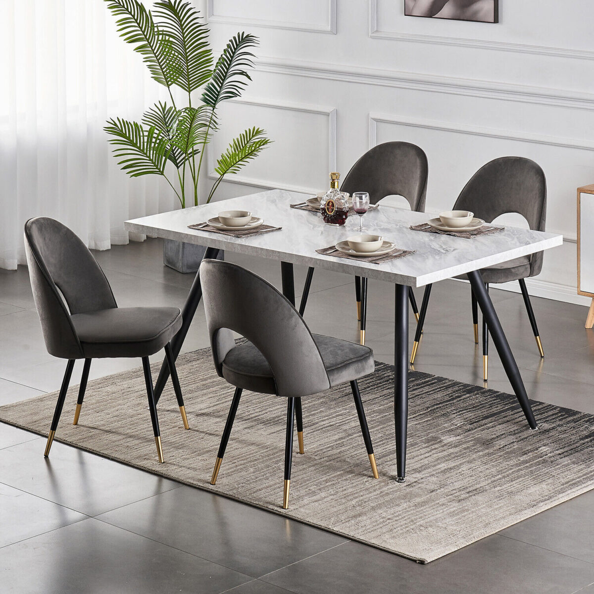 Omega Velvet Dining Chair - Image 4