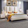 Regal Upholstered Leather King Size Bedframe - Image 3