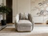 SAUDI Living Suite Upholstered Velvet Sofa Set - Taupe - Image 4