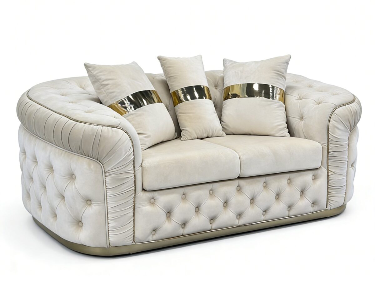 RIYADH Living Suite Upholstered Velvet Sofa Set - Image 6