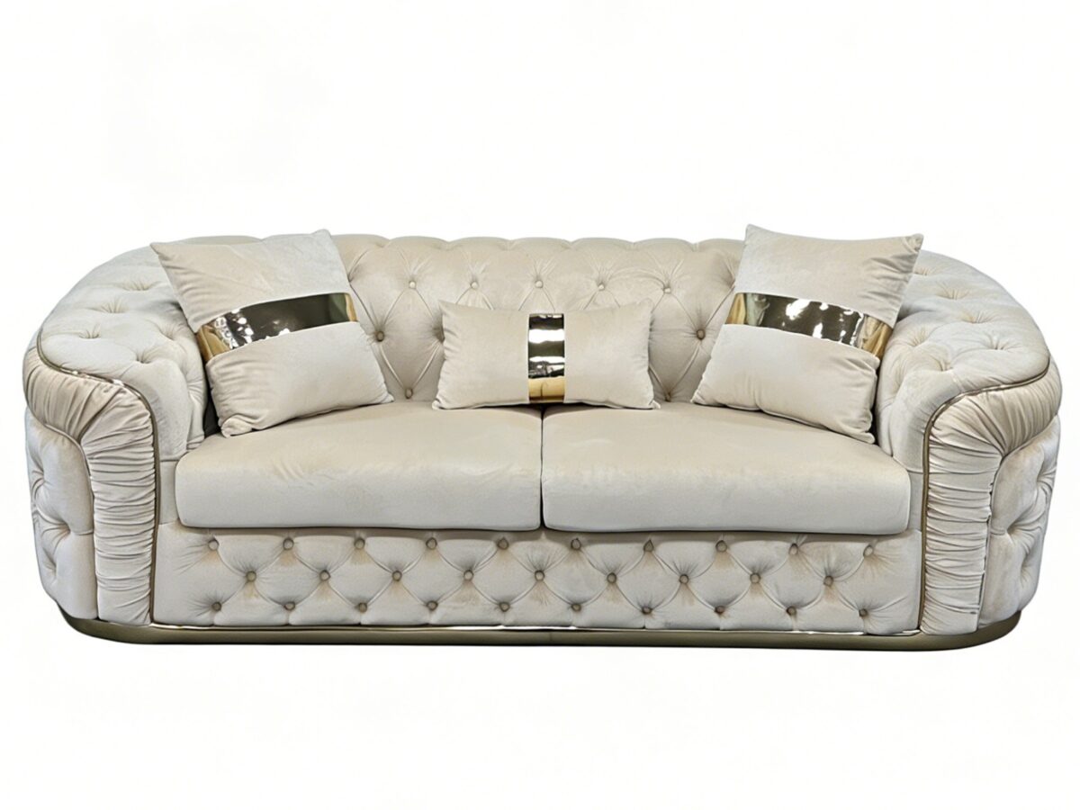 RIYADH Living Suite Upholstered Velvet Sofa Set - Image 5