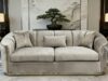 SAUDI Living Suite Upholstered Velvet Sofa Set - Taupe - Image 2