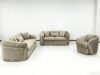 SAUDI Living Suite Upholstered Velvet Sofa Set - Taupe - Image 8