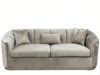 SAUDI Living Suite Upholstered Velvet Sofa Set - Taupe - Image 5