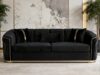 SAUDI Living Suite Upholstered Velvet Sofa Set - Black - Image 2
