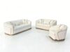 SAUDI Living Suite Upholstered Velvet Sofa Set - Cream - Image 8