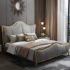 Slovakia Upholstered Leather King Size Bedframe - Image 6