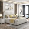 Celine Upholstered Luxury Leather King Size Bedframe - Image 9