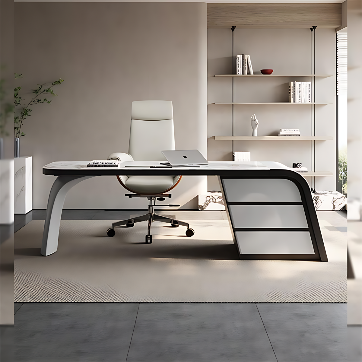 1.8M Stark Marble Office Desk - Image 2
