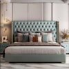 Venice Upholstered Luxury Leather King Size Bedframe - Image 4